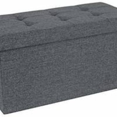 #SONGMICS Storage Ottoman Bench, Chest with Lid, Foldable Seat, Bedroom, Hallway, Space-saving, 80L Capacity, Hold up to 660 lb, Padded,...