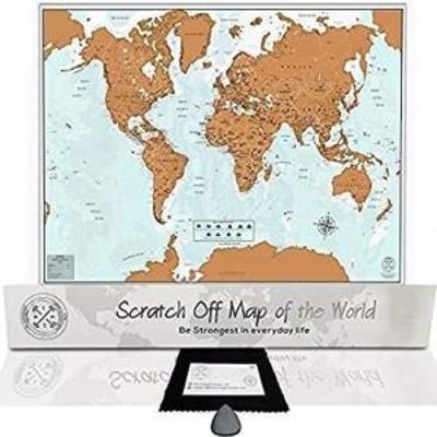 Scratch Off Map of the World - 32.49Ã¢ x 23.43Ã¢ - XL World Map Scratch Off Poster