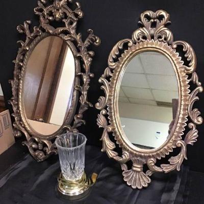 Gold Framed Mirrors & Lamp