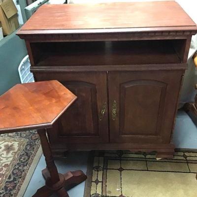Wood Cabinet, Octagon Table