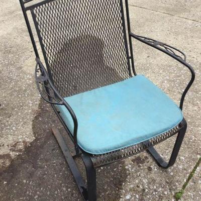 Vtg Wrought Iron Patio Chair