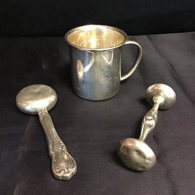 Sterling Baby Cup & Rattles