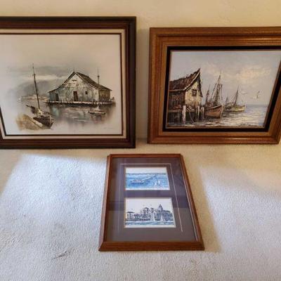 3 Signed Framed Pieces of Art
Measures approx from 21"x16" to 26"x30". Appears to be signed by A. Pope, Ted Crome and...