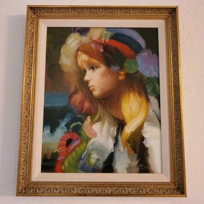 Framed Canvas Painting-Signed
Appears to be signed by Mario Measures Approx 24Ã—20