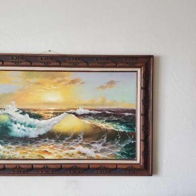 2 Signed Framed Paintings
Artists unknown. Measures approx from 32"x57" to 15"x17" Small painting signed possibly by...