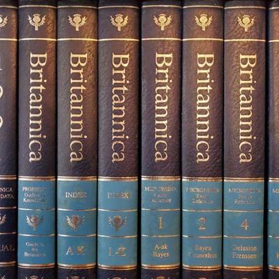 38 Britannica World Data Leather Bound Books
38 Britannica World Data Leather Bound Books