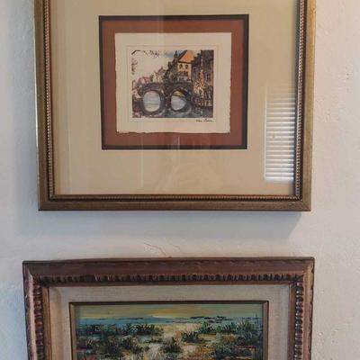 2 Framed Painted Artwork
Signatures Unknown, Measures Approx 10Ã—18, 16Ã—17
