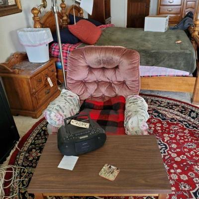 Rocking Chair, Small Coffee Table, Floor Lamp, Radio, and More!
Rocking Chair, Small Coffee Table, Floor Lamp, Radio, and More! Coffee...