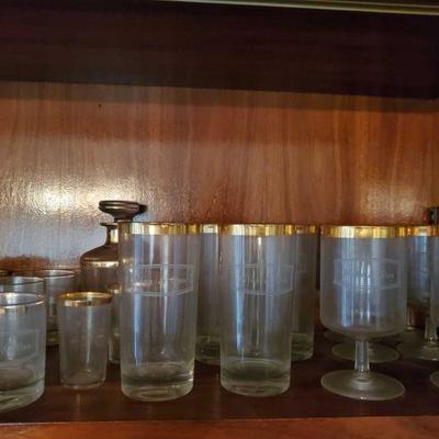 Gold Colored Trimmed Glass Set
Includes approx 32 Total