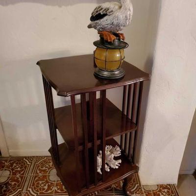 Swivel Bookshelf, Solar Powered Pelican and more!
Bookshelf measures approx 18"x18"x35"
