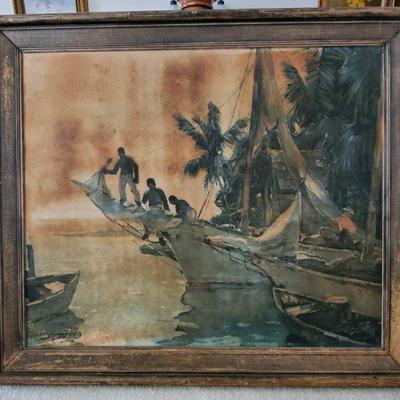 Framed Artwork - Signed
Media and Artist unknown, measures approx 36" x 30"