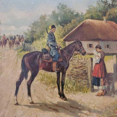 Signed Framed Oil on Canvas By K.Kusenzov. Konstantin Konstantinovich Kuznetsov A Russian Artist
 Measures Approx 26Ã—32
Signed Painting...