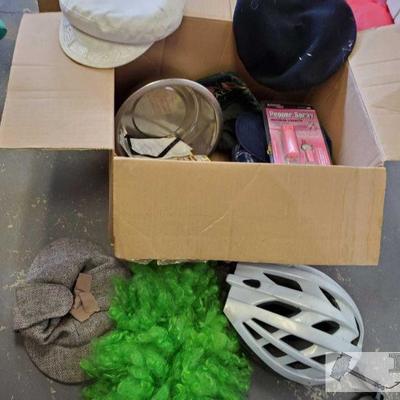 Hats, Wig, Pepper Spray, CD and Helmet