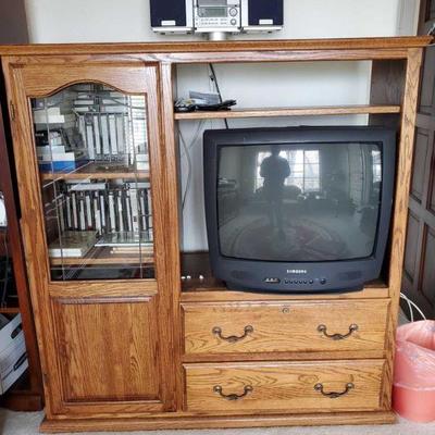 Entertainment Center, TV, VHS's, CD Player and more!
Includes February 7th, 1929 COA newspaper, records, Kodak Carousel Projector...