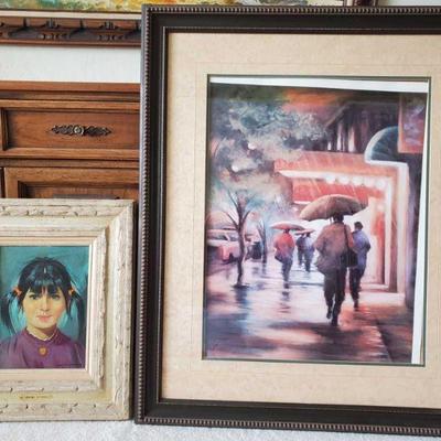 2 Framed pieces of Artwork
1 painting signed by J. Jerome Mitchell. Measures approx from 17"x21" to 32"x38"