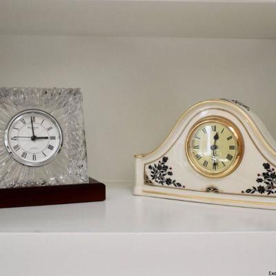 Waterford and Lenox clocks