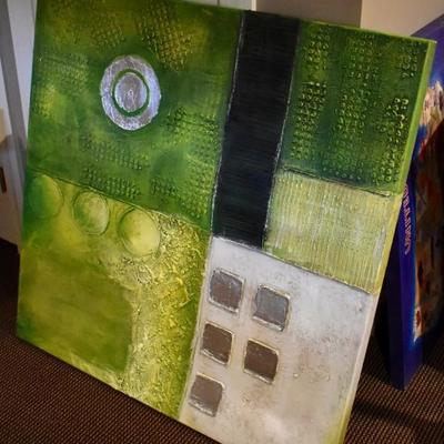 Abstract artwork on canvas