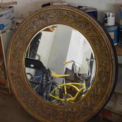 Large round mirror