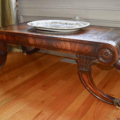 Leather top coffee table