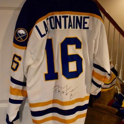 Autographed Pat LaFontaine jersey