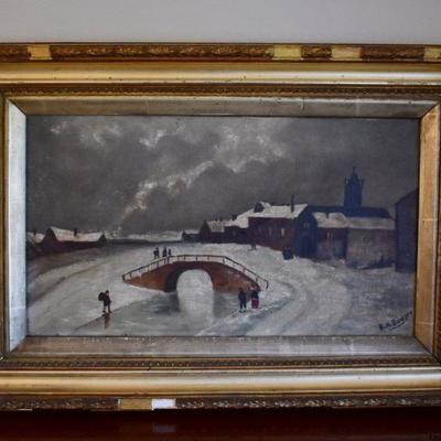 Dutch painting signed R. A. Bowyer