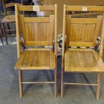 (2) Antique Folding Chairs