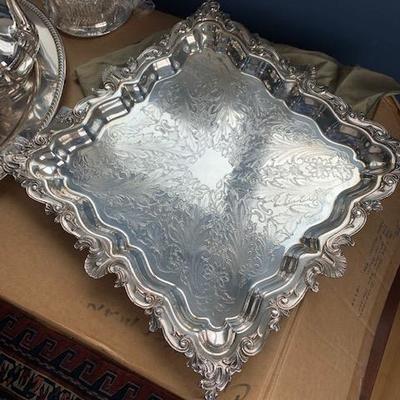Silver Plate Footed Tray $45