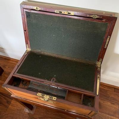 Open Campaign Style Writing Chest on Stand $225