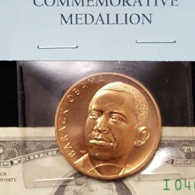 Barack Obama limited edition commemorative medallion