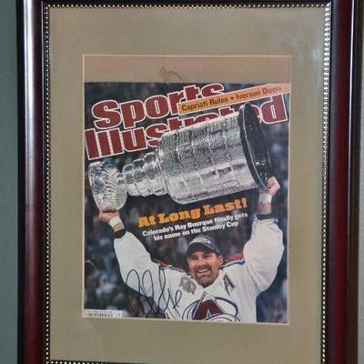SOLD SOLD SOLD #37 Autograph Ray Bourque on Magazine Framed not authenticated $15