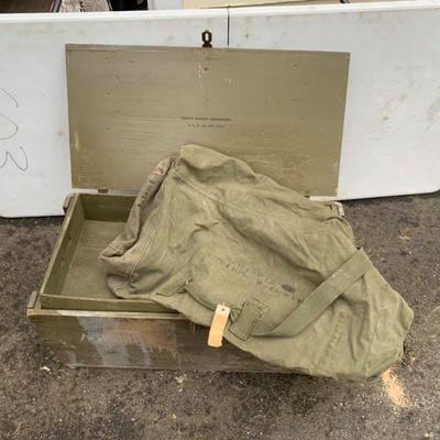 #81 US Military Trunk and Bag   $25