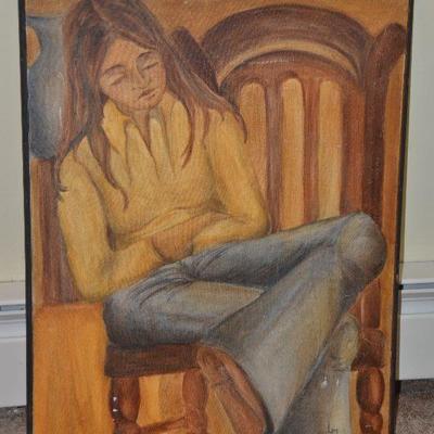 #75 Girl Oil on Canvas $15
