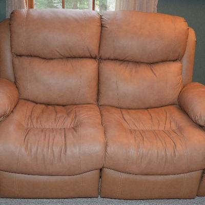 #42 Faux Leather Loveseat Recliner.  61"w x 37"d x 38"H  $75