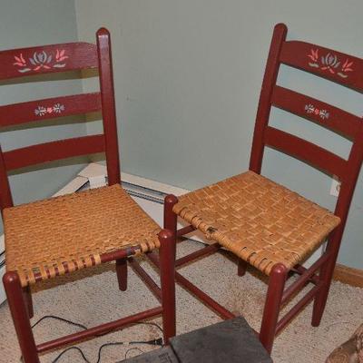 #74 Pair of Cained Chairs $12