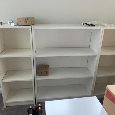 $45-White Bookshelf (Middle section)- 11â€ deep, 31 Â½ wide, 42â€ tall 