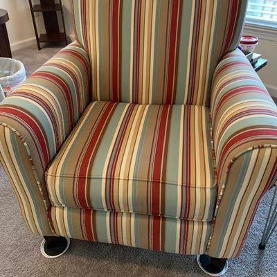 $150-Striped Armchair-31â€ deep, 31â€ wide, 37â€ tall 