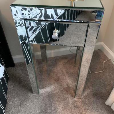 $75-Mirrored Side Table- 14 â€œdeep, 14 â€œ wide, 25â€ tall 
