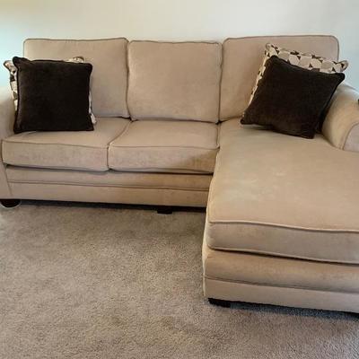 $400-Queen Sleeper Sectional Sofa (and mattress topper)-Includes 4 sofa pillows & mattress topper-36 Â½â€ deep, 81â€ wide, 30â€ tall