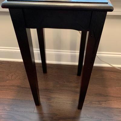 $40- Wood table                                                                           
12 Â½ â€œ deep
14â€ wide
24â€ tall 