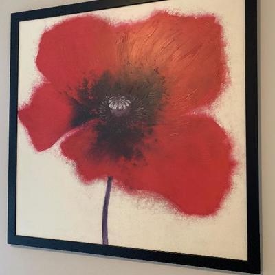 $50-Poppy Framed Art- 39 Â¼ â€œ square