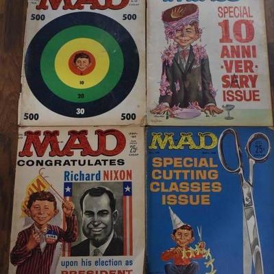 Lot of 4 Vintage Mad Magazines (1961-62) Issue #'s 60, 71, 72, 75 - WILL SHIP