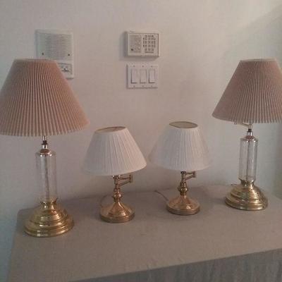 Two Sets of Brass Lamps