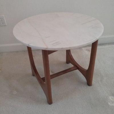 Mid-Century Marble Top Side Table #1