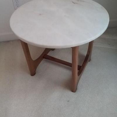 Mid-Century Marble Top Side Table #2