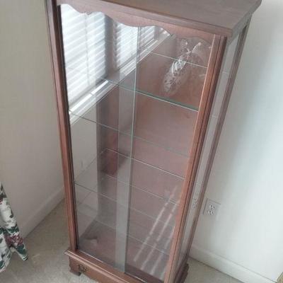 Classic Wooden Display Cabinet with Glass Shelves