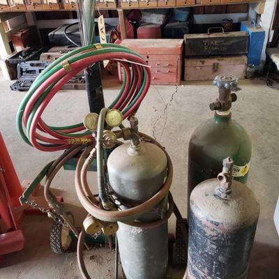 Oxy and Acetylene Tanks with Dolly and Hoses
Oxy and Acetylene Tanks with Dolly and Hoses