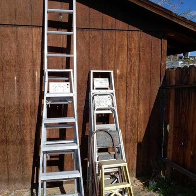 3 ladders, 4 step ladders
1 Extension ladder, 2 6ft ladders, 4 step stools