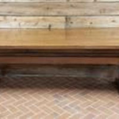 Beautiful Large Heavy Wood Country Farm Table ~ Mortise and Tenon Joint Frame ~ 10 ft. x 3 ft. x 30 in.