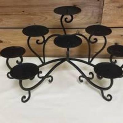 Black Heavy Iron Column Candle Stand