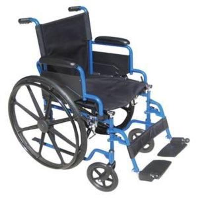 Drive Medical Blue Streak Wheelchair with Flip Back Desk Arms, Swing Away Footrests, 18 Inch Seat